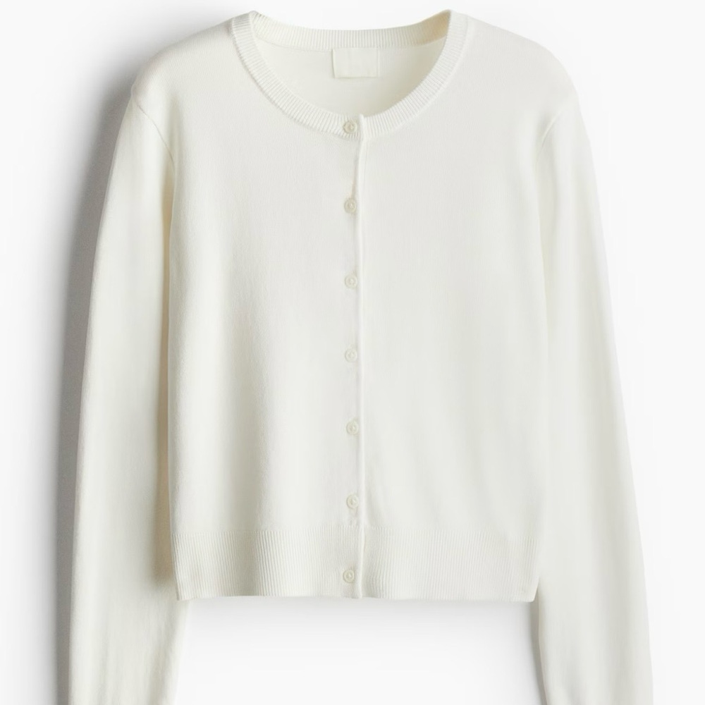 Women's White Button-Up Sweater